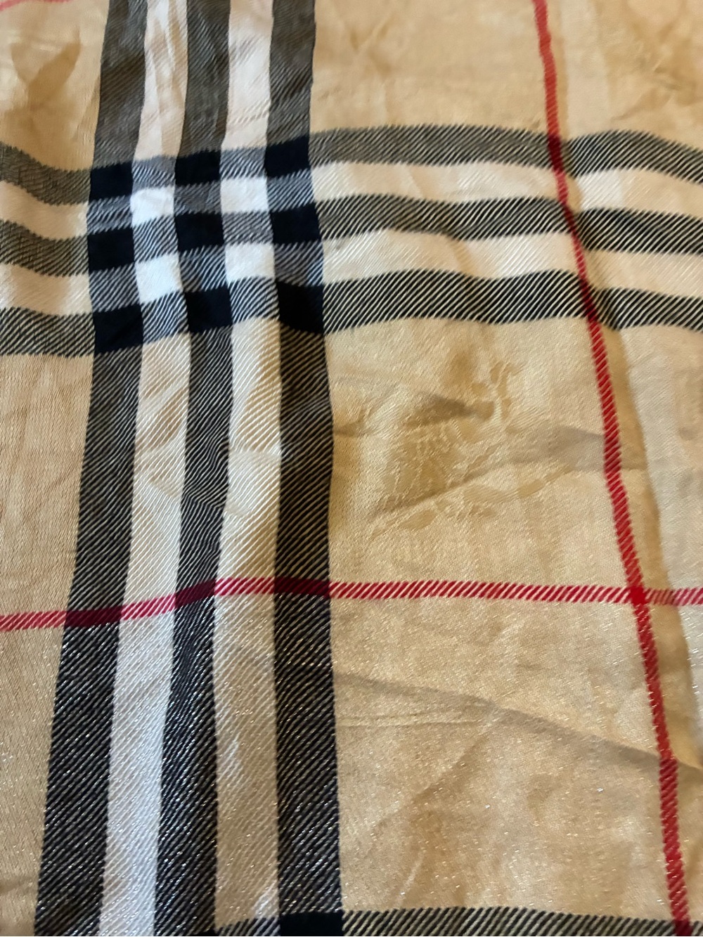 Burberry London Scarf 100% Cashmere Rectangular Women Wrap Beige - Picture 8 of 8